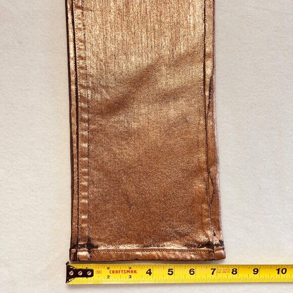 a.n.a. Women’s High-Rise Straight Stretch Metallic Effect Copper Jeans Sz 10 NWT - Picture 12 of 14